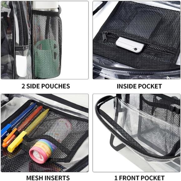 Clear Backpack Heavy Duty PVC Transparent Backpack - Picture 5 of 6